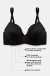 Zivame At Work Padded Non Wired 3/4Th Coverage T-Shirt Bra - Black — thumbnail 8