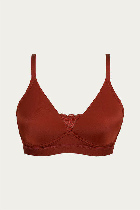

Zivame Beautiful Basics Wirefree T Shirt Bra Maroon, Reds