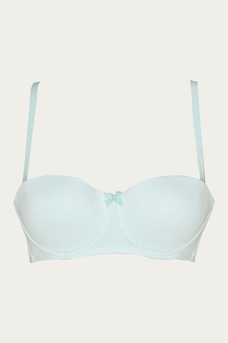 

Zivame Velvet Straps Padded Underwired Strapless Bra Blue, Blues