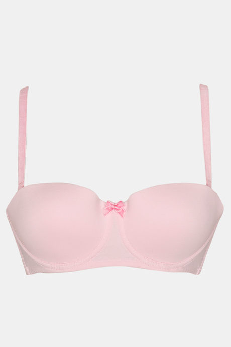 

Zivame Velvet Straps Padded Underwired Strapless Bra Pink, Pinks