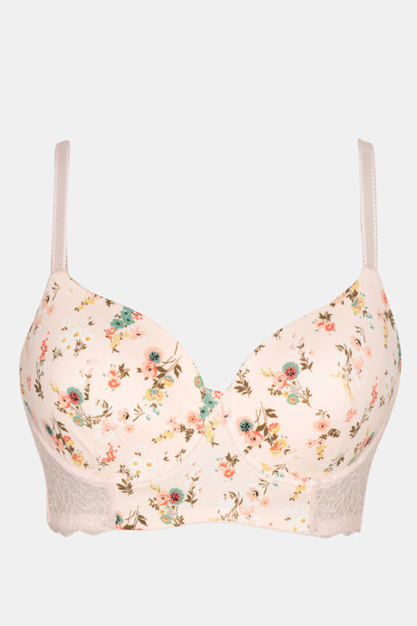 Zivame Sweet Caroline Padded Wired 3/4th Coverage T-Shirt Bra - Blush Bride Floral — image 6
