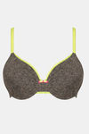 Zivame Beautiful Basics Padded Wired 3/4th Coverage T-Shirt Bra - Charcoal Neps — thumbnail 6