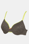 Zivame Beautiful Basics Padded Wired 3/4th Coverage T-Shirt Bra - Charcoal Neps — thumbnail 8
