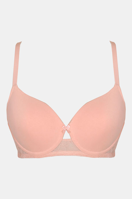 Zivame Beautiful Basics Padded Wired 3/4th Coverage T-Shirt Bra - Peach Pearl — image 5