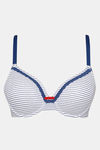 Zivame Striped Padded Wired 3/4th Coverage T-Shirt Bra - White — thumbnail 5