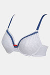 Zivame Striped Padded Wired 3/4th Coverage T-Shirt Bra - White — thumbnail 7