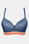 Zivame Urban Leisure Padded Non Wired 3/4th Coverage T-Shirt Bra - Navy Peony — thumbnail 5