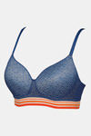 Zivame Urban Leisure Padded Non Wired 3/4th Coverage T-Shirt Bra - Navy Peony — thumbnail 7