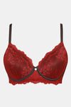 Zivame Sensual Stir Padded Non Wired 3/4th Coverage Lace Bra - Merlot — thumbnail 5