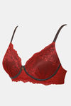 Zivame Sensual Stir Padded Non Wired 3/4th Coverage Lace Bra - Merlot — thumbnail 7