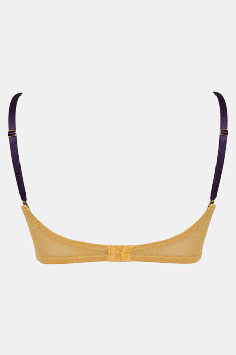 Zivame Sensual Stir Padded Wired Medium Coverage Lace Bra - Mustard — image 6