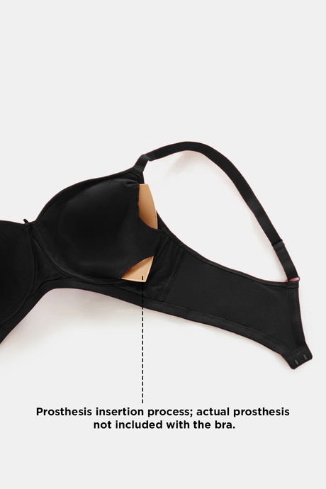Zivame Padded Non Wired Full Coverage Post Breast Surgery Bra - Black — image 6