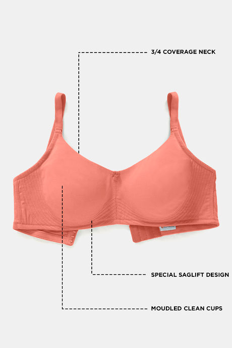 Zivame True Curv Double Layered Non Wired 3/4th Coverage Sag Lift Bra - Georgia Peach — image 7