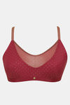 Zivame Ornate Glitz Double Layered Non Wired 3/4th Coverage Blouse Bra - Wine — thumbnail 5