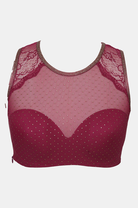 Zivame Ornate Glitz Padded Wired 3/4th Coverage Bra - Wine — image 5