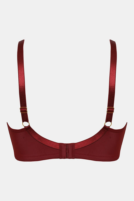 Zivame True Curv Double Layered Non Wired Full Coverage Super Support Bra - Merlot — image 6