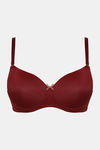 Zivame Damask Padded Non Wired 3/4th Coverage T-Shirt Bra - Merlot — thumbnail 5