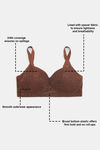 Zivame True Curv Lightly Lined Padded Non Wired Full Coverage Super Support Spacer Bra - Nutmeg — thumbnail 6