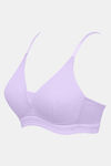 Zivame Pointelle Padded Non Wired 3/4th Coverage T-Shirt Bra - Lavender — thumbnail 7