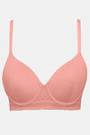 Zivame Pointelle Padded Wired 3/4th Coverage T-Shirt Bra - Salmon Rose — thumbnail 5