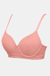 Zivame Pointelle Padded Wired 3/4th Coverage T-Shirt Bra - Salmon Rose — thumbnail 7