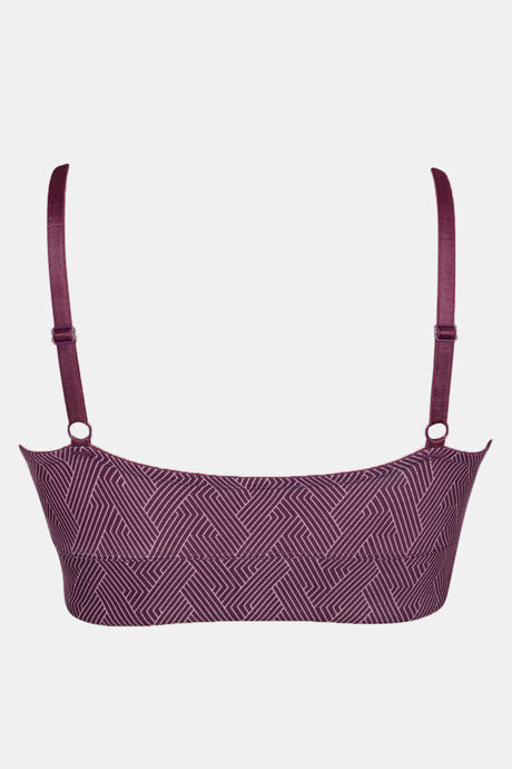 Zivame Knotty Double Layered Non Wired 3/4Th Coverage Slip-On Bra - Blackberry Wine — image 6