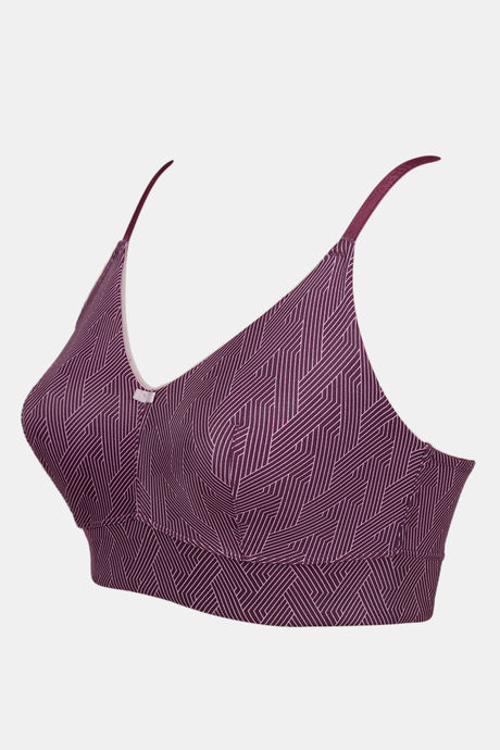 Zivame Knotty Double Layered Non Wired 3/4Th Coverage Slip-On Bra - Blackberry Wine — image 7