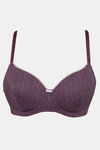 Zivame Knotty Padded Non Wired 3/4th Coverage T-Shirt Bra - Blackberry Wine — thumbnail 5