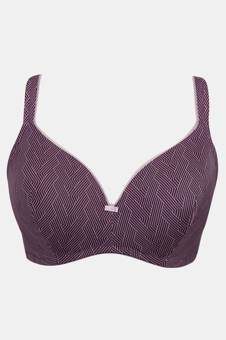 Zivame Knotty Padded Non-Wired Full Coverage T-Shirt Bra - Blackberry Wine — image 5