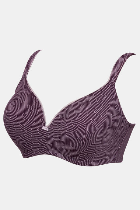 Zivame Knotty Padded Non-Wired Full Coverage T-Shirt Bra - Blackberry Wine — image 7
