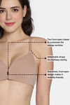 Zivame Padded Non Wired 3/4Th Coverage Front Open T-Shirt Bra - Roebuck — thumbnail 6