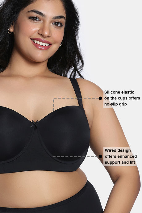 Zivame True Curv Padded Wired Full Coverage Strapless Bra - Anthracite — image 6