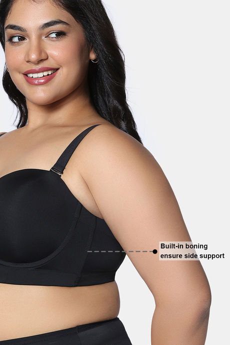 Zivame True Curv Padded Wired Full Coverage Strapless Bra - Anthracite — image 8