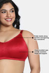 Zivame True Curve Jacquard Lightly Lined Non Wired Full Coverage Minimiser Bra - Emboldened — thumbnail 7