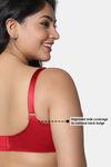 Zivame True Curve Jacquard Lightly Lined Non Wired Full Coverage Minimiser Bra - Emboldened — thumbnail 8