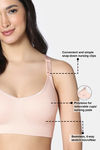 Zivame Unbound Maternity Padded Non Wired 3/4Th Coverage Seamless Nursing Bra - Pink — thumbnail 7