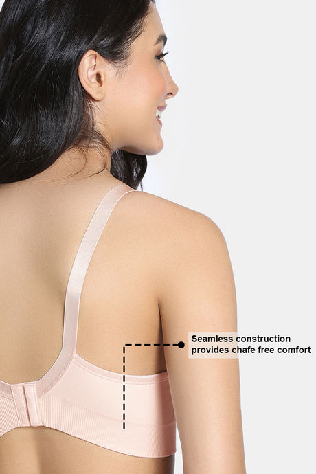 Zivame Unbound Maternity Padded Non Wired 3/4Th Coverage Seamless Nursing Bra - Pink — image 8