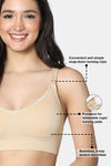 Zivame Unbound Maternity Padded Non Wired 3/4Th Coverage Seamless Nursing Bra - Skin — thumbnail 7