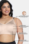 Zivame True Curv Single Layered Non Wired Full Coverage 360 Minimiser Bra - Skin — thumbnail 5