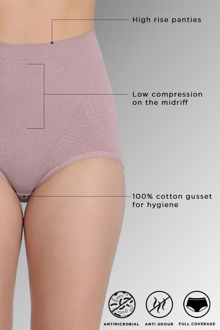 Zivame High Rise Full Coverage Tummy Tucker Hipster Panty - Nutmeg — image 5