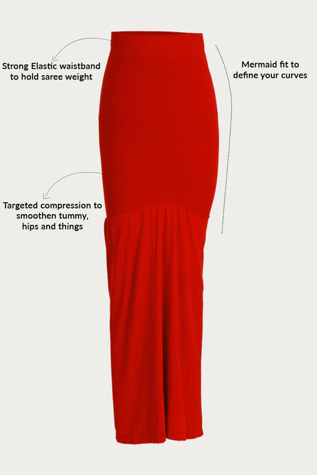 

Zivame Medium Control Mermaid Flared Saree Shapewear Red, Reds
