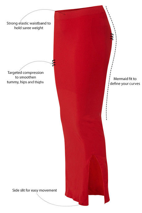 

Zivame Medium Control Mermaid Saree Shapewear Red, Reds