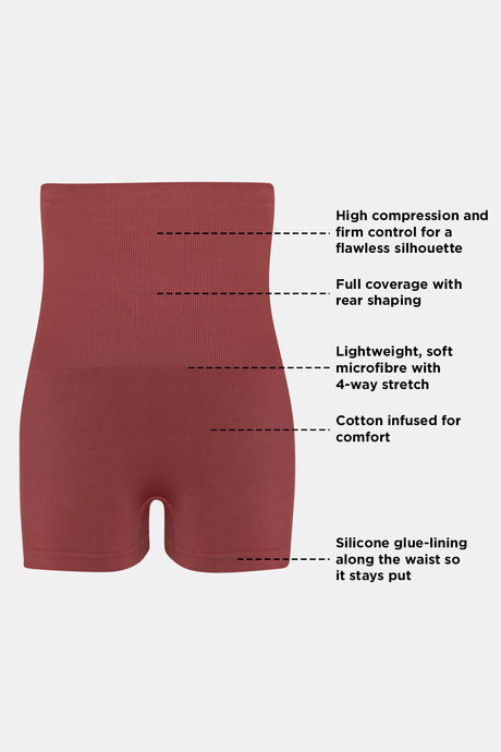 Zivame High Compression Seamless High Waist Boyshorts - Wild Ginger — image 14
