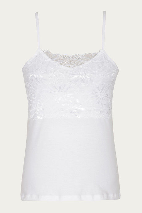 

Zivame High Neck Lacy Camisole White, Whites