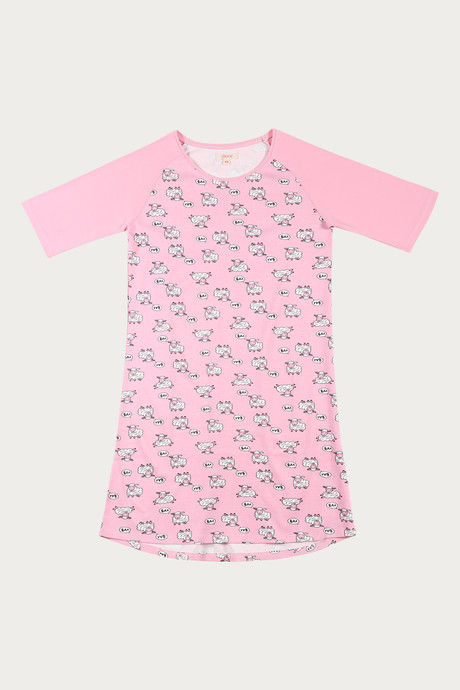 Zivame Crazy Sheep Cotton Short Length Nightdress - Pink — image 6