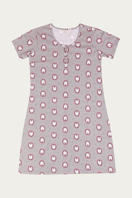 Zivame Cotton Knee Length Nightdress - Brown N Print — image 7