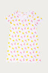 Zivame Tropical Fizz Knit Cotton Mid Length Nightdress - White N Print — thumbnail 6