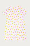 Zivame Tropical Fizz Knit Cotton Mid Length Nightdress - White N Print — thumbnail 7