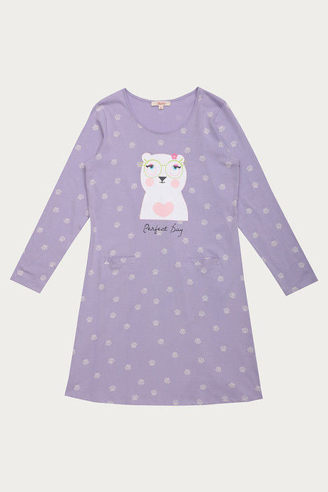 Zivame Three Musketeers Cotton Short Length Nightdress - Purple — image 7