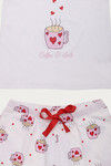 Zivame Coffee Times Knit Cotton Shorts Set - White N Print — thumbnail 9